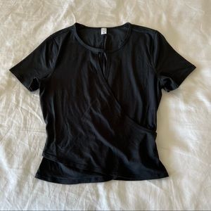 LIKE NEW Lululemon Wrap Crew Neck Short Sleeve Top - Cutout Detail